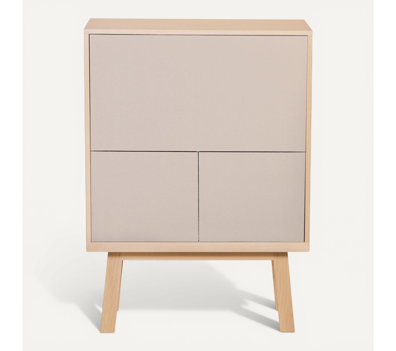 Bureau Secrétaire Avec Rangement De 90 Cm De Large, En Frêne