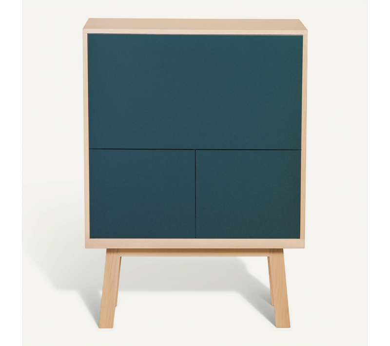 Bureau Secrétaire Avec Rangement De 90 Cm De Large, En Frêne