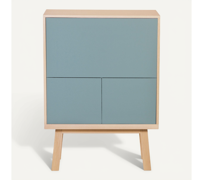Bureau Secrétaire Avec Rangement De 90 Cm De Large, En Frêne