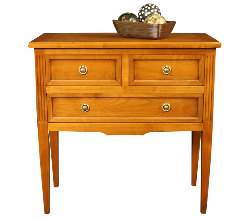 Console 3 Tiroirs Merisier Massif