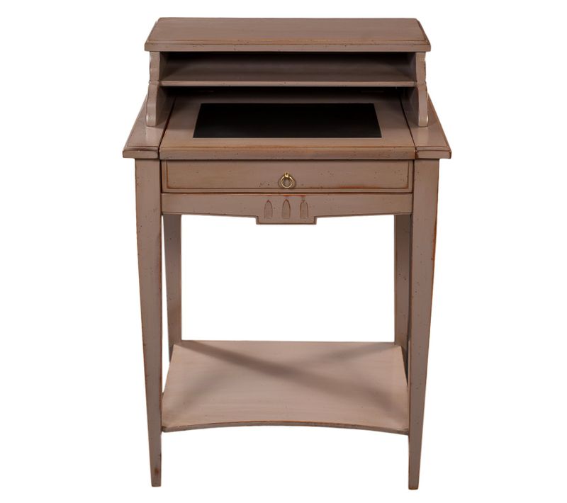Bureau Ordinateur Avec Sur-meuble Et Étagère En Merisier Massif