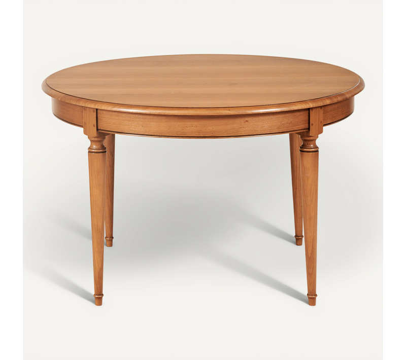 Table Ronde 120 Cm Avec 4 Rallonges, Chêne Massif