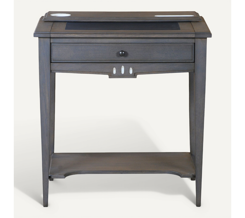 Bureau Ancien Avec Réceptacle Encrier Plumier, Chêne Massif