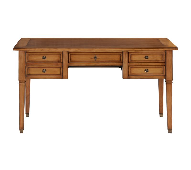 Bureau De Ministre Style Louis Xvi Bois Merisier Fumé