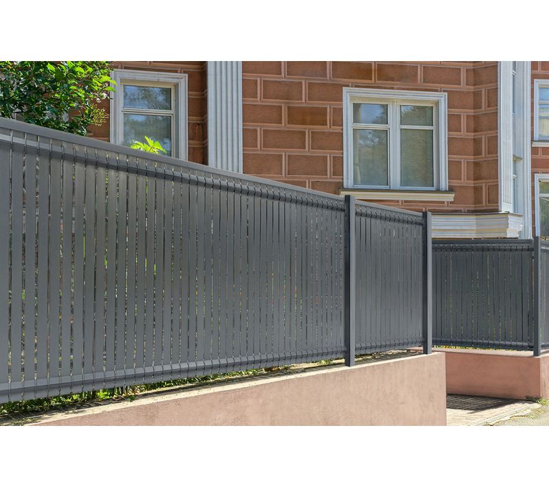 Lame Pvc Rigide Occultation Cinto 4m H.120cm Gris - Avec Clips Et Profil De Finition