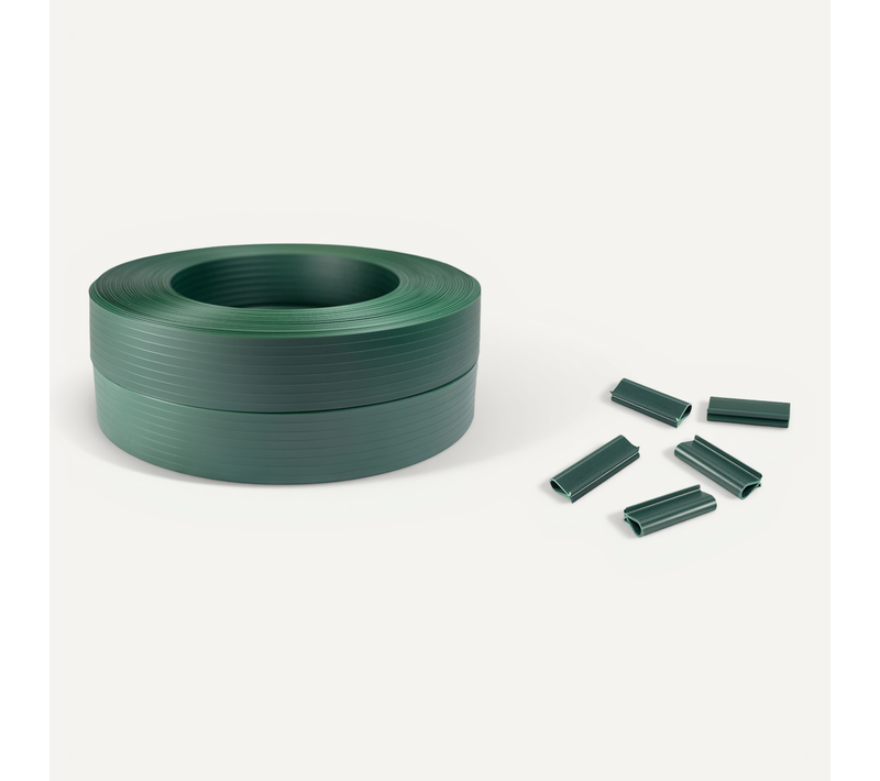Lames Pvc Souple Occultation En Rouleau Baldo 200m L.46mm Vert - Avec Clips Et Profil