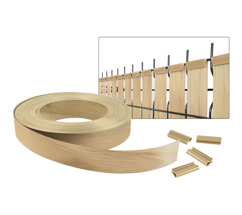 Lames Pvc Souple Occultation En Rouleau Baldo 60m L.46mm Beige - Avec Clips Et Profil