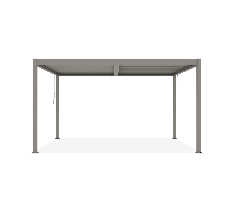 Pergola Bioclimatique Autoportée Piana 4x3m Aluminium Taupe - Lames Orientables
