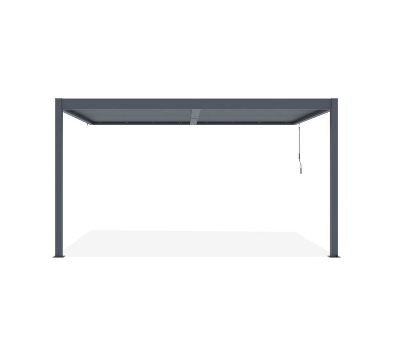 Pergola Bioclimatique Adossée Piana 4x3m Aluminium Gris - Lames Orientables