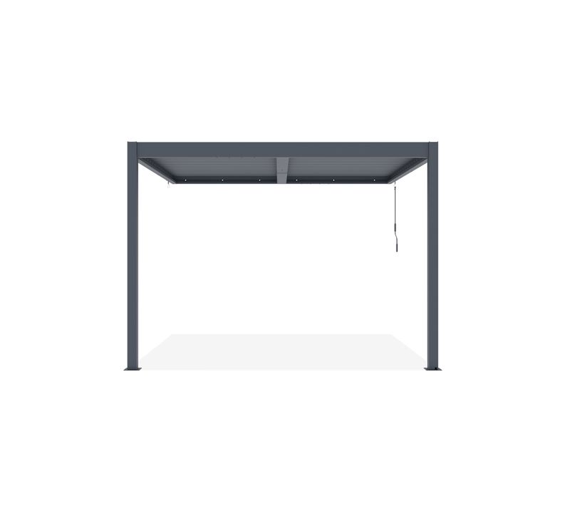 Pergola Bioclimatique Adossée Piana 3x3m Aluminium Gris - Lames Orientables