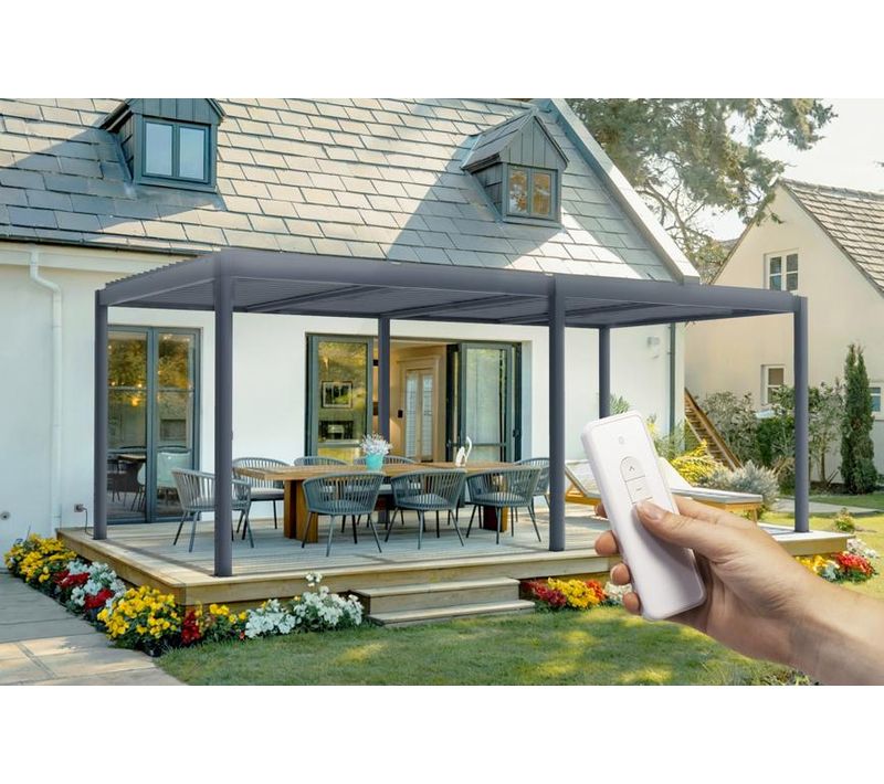 Pergola électrique Bioclimatique Santa 6x3m Aluminium Gris