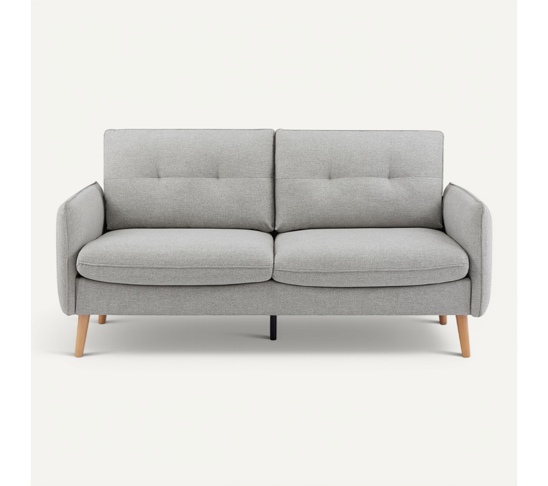 Canapé Scandinave Chloé – Confort Et Élégance à Prix Juste - 2-3 Places, Tissu Gris Clair