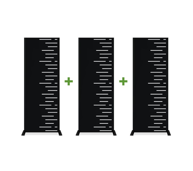 Lot De 3 Panneaux Décoratifs Arlberg Noir H.160cm Motifs Côté Droit