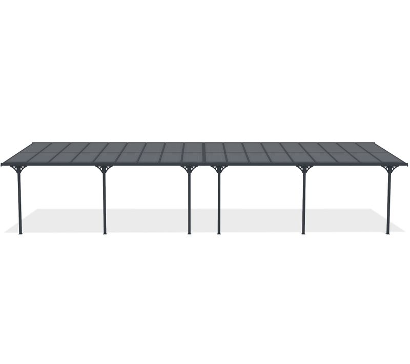Pergola/carport Adossé 33m² Kleo 1100l300 Aluminium Gris