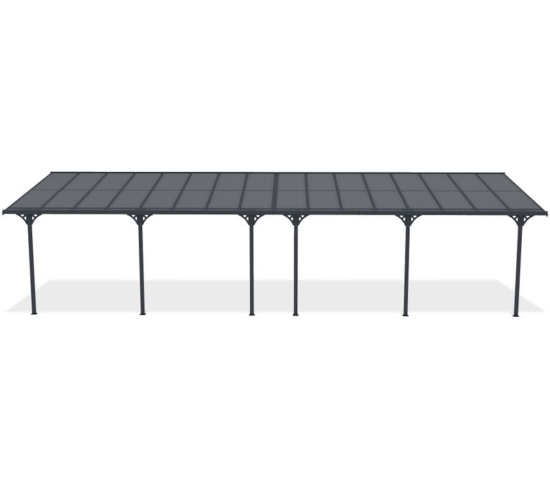Pergola/carport Adossé 30m² Kleo 1000l300 Aluminium Gris