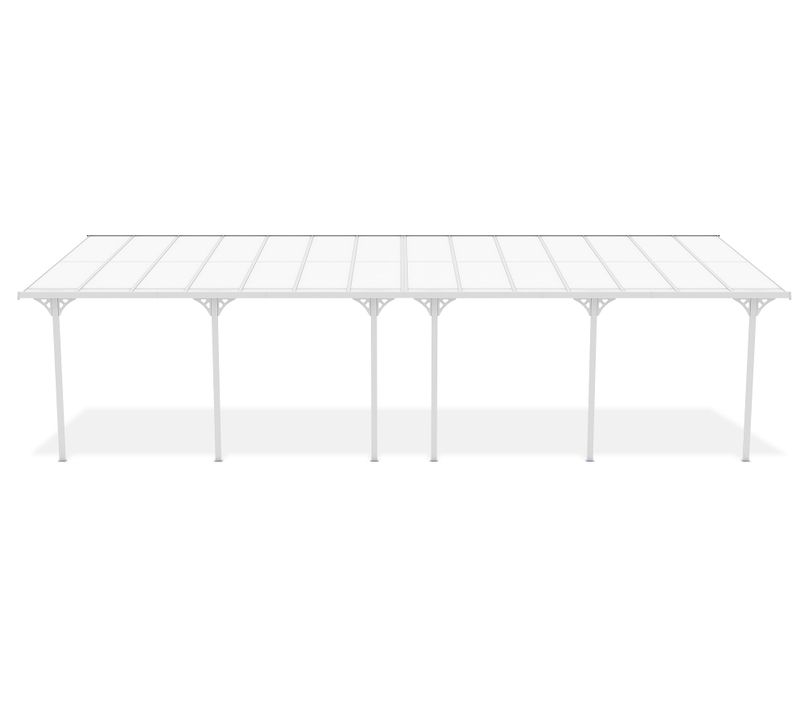 Pergola/carport Adossé 27m² Kleo 900l300 Aluminium Blanc
