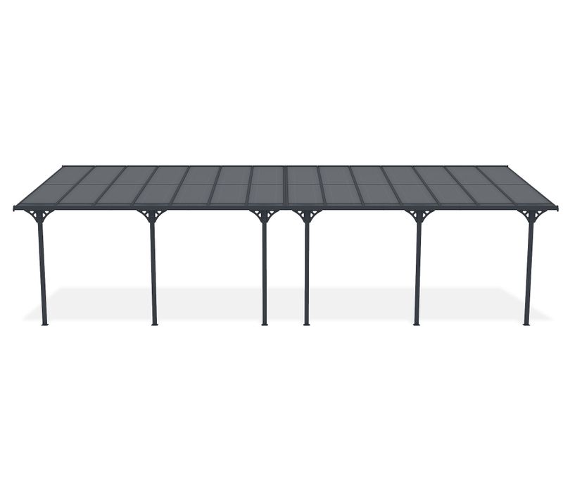 Pergola/carport Adossé 27m² Kleo 900l300 Aluminium Gris