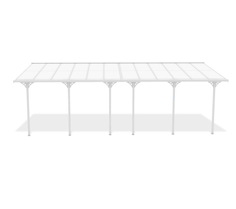 Pergola/carport Adossé 24m² Kleo 800l300 Aluminium Blanc