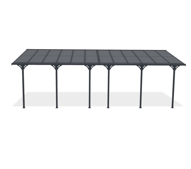 Pergola/carport Adossé 24m² Kleo 800l300 Aluminium Gris