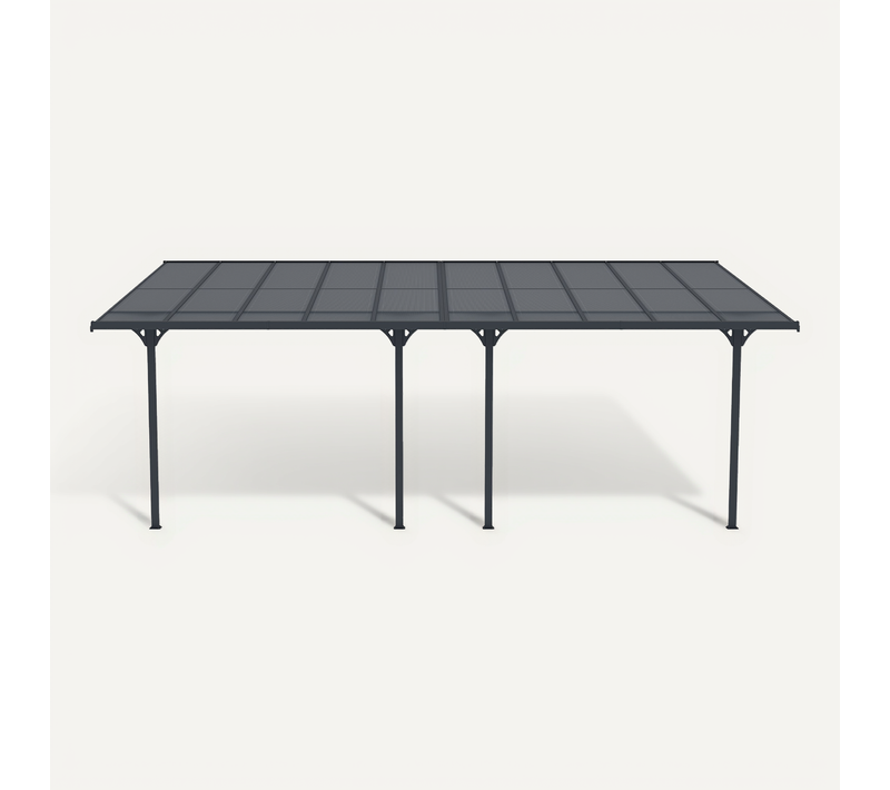 Pergola/carport Adossé 18m² Kleo 600l300 Aluminium Gris