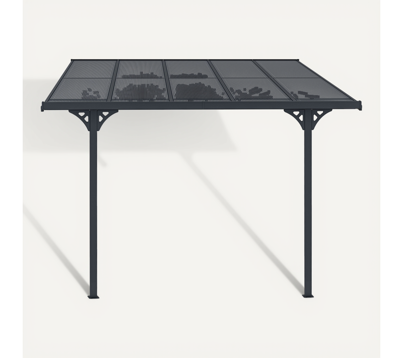 Pergola/carport Adossé Kleo 300l300 Aluminium Gris