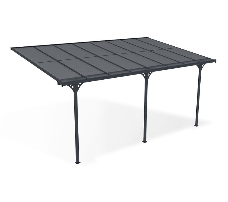 Pergola/carport Adossé Kleo 5x3m Aluminium Gris