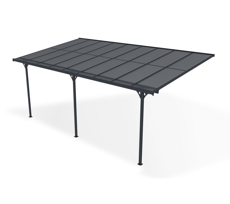 Pergola/carport Adossé Kleo 5.5x3m Aluminium Gris