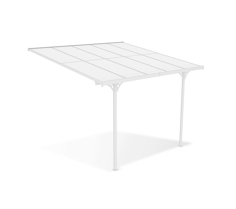 Pergola/carport Adossé Kleo 300l300 Aluminium Blanc