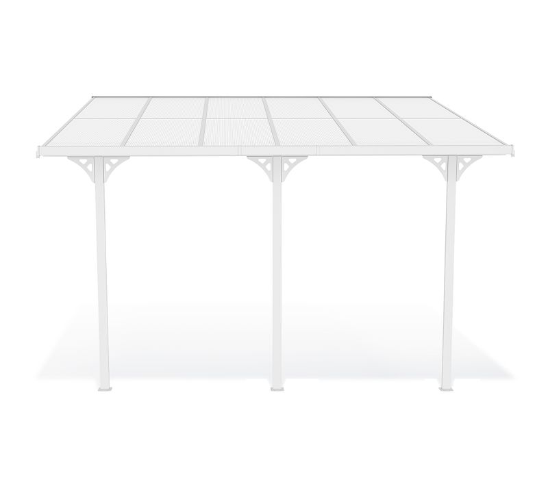 Pergola/carport Adossé Kleo 400l300 Aluminium Blanc