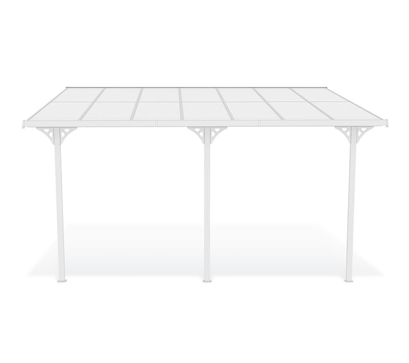 Pergola/carport Adossé Kleo 450l300 Aluminium Blanc