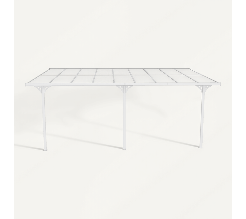 Pergola/ Carport Adossé Kleo 550l300 Aluminium Blanc