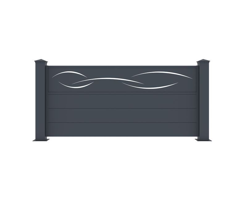 Lot De 3 Clôtures Aluminium Life 190h90 Gris