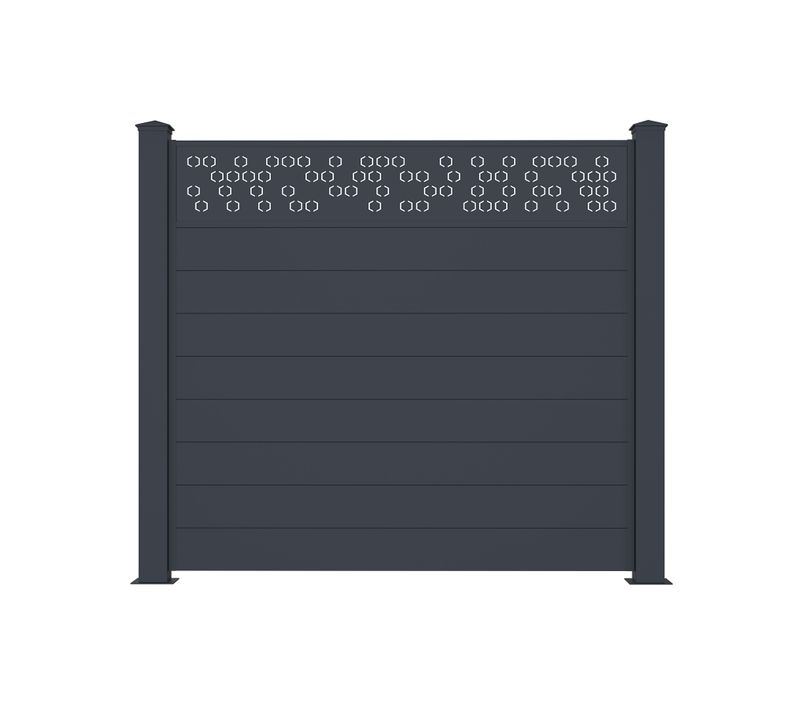 Lot De 2 Clôtures Aluminium Adula 190h170 Gris