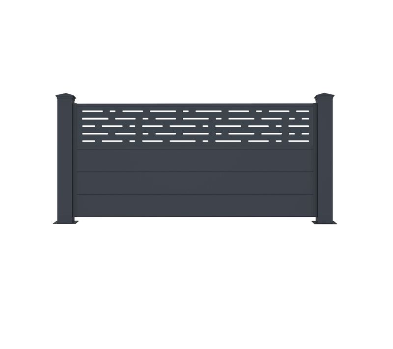 Lot De 2 Clôtures Aluminium Arlberg 190h90 Gris