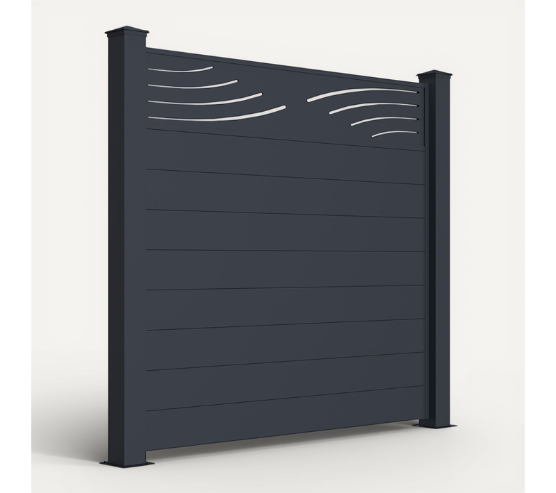 Clôture Aluminium Semi-ajourée Veleta 190h170 Gris