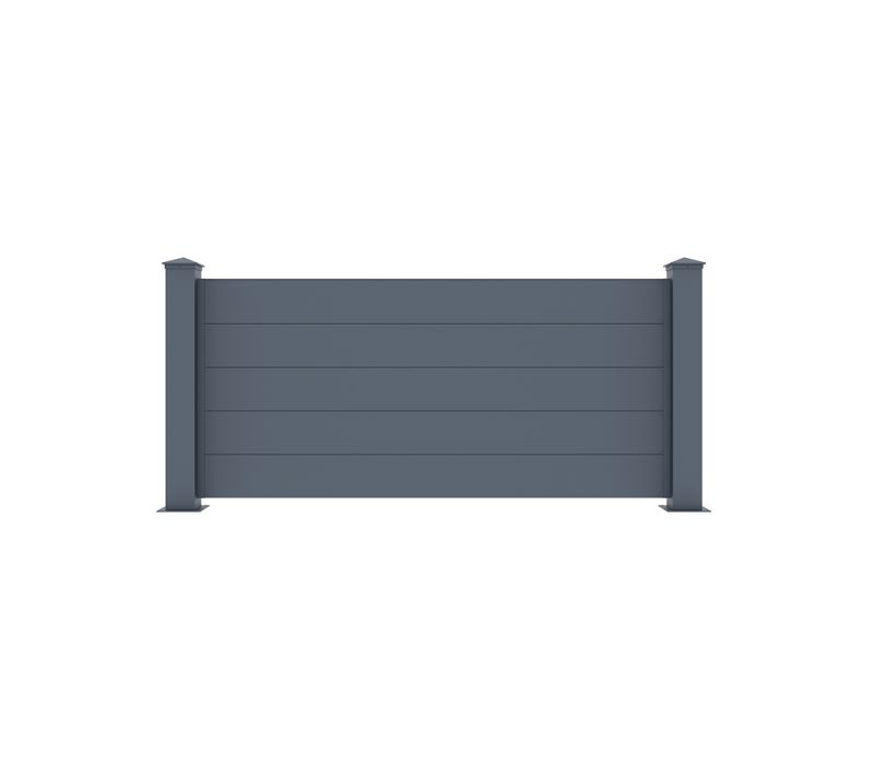 Lot De 2 Clôtures Aluminium Niesen 190h90 Gris