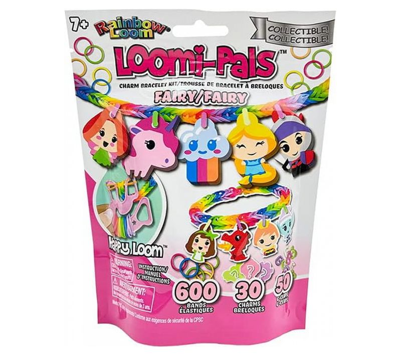 Bracelets Élastiques Multicolores Rainbow Loom Avec Charms Loomi-pals