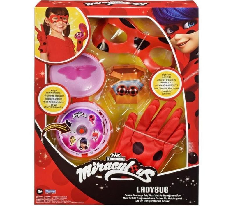 Coffret Deluxe Transformation Miraculous : Yo-yo Communicant, Masque, Gants Et Boucles Lumineuses