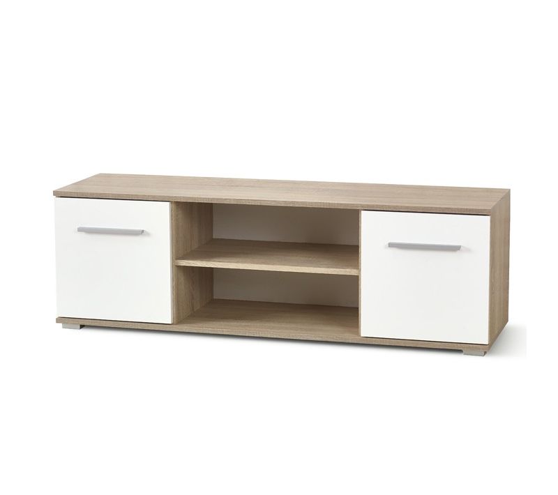 Meuble TV Scandinave Blanc Et Bois Persephone