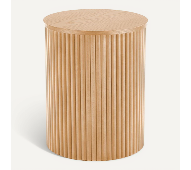 Table D'appoint Ronde Avec Placage En Bois Massif Molene