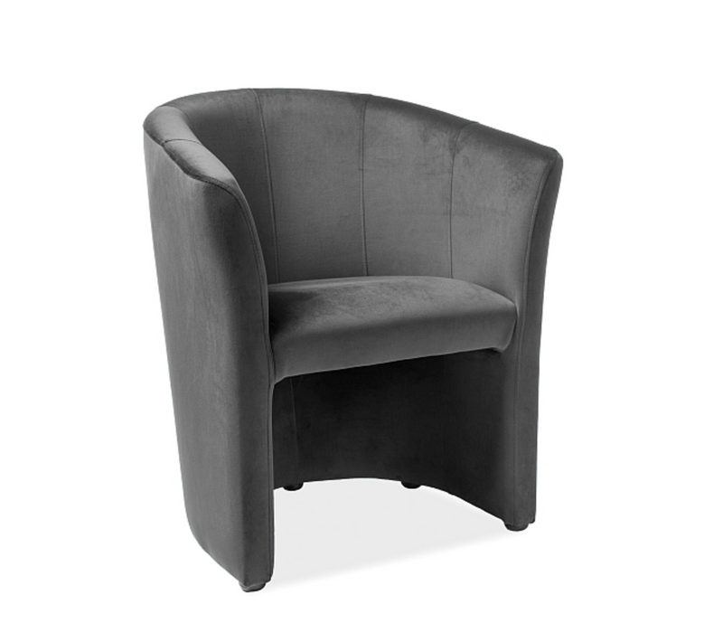 Fauteuil Cabriolet Confort Velours Gris Foncé Tisso