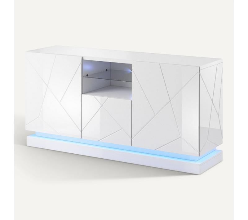 Buffet Blanc Design 150 Cm Avec éclairage Intégré Clost