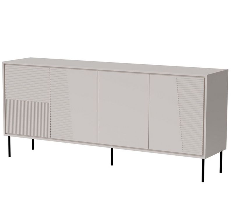 Buffet Design Couleur Cachemire 200 Cm Avec Pieds En Métal Noir Ula