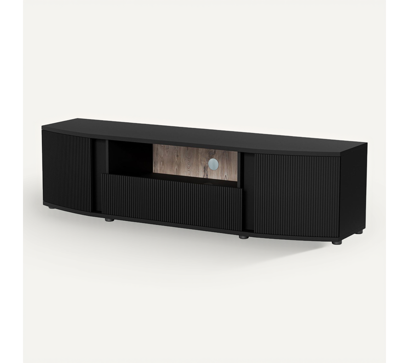 Meuble TV Design Noir Avec Façade Arrondie Looping