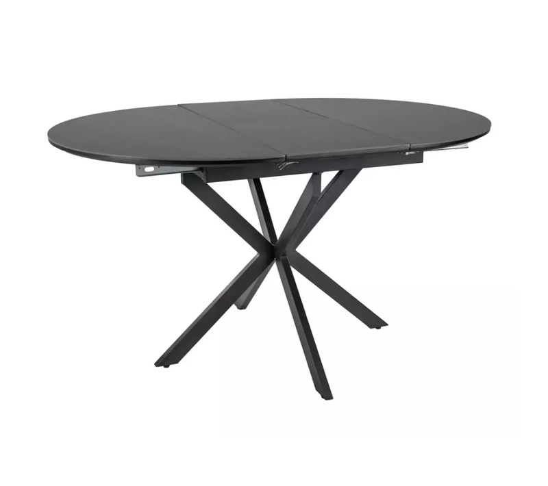 Table Ronde Extensible Céramique Noire 6 Personnes Pied Métal Milanoz3