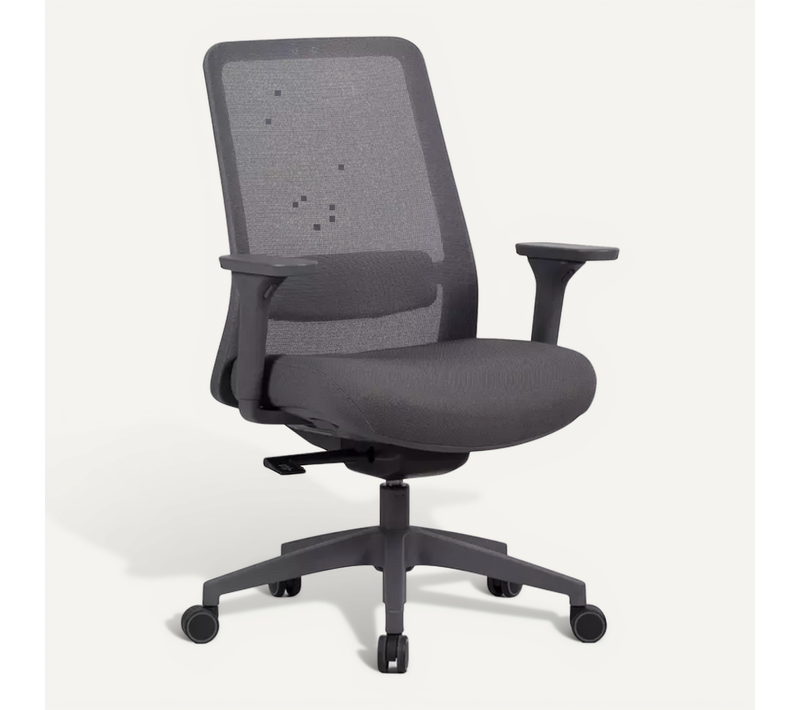 Chaise De Bureau Pivotante Ergonomique Mesh Grise Tilt Multibloc Accoudoirs 3d Saly