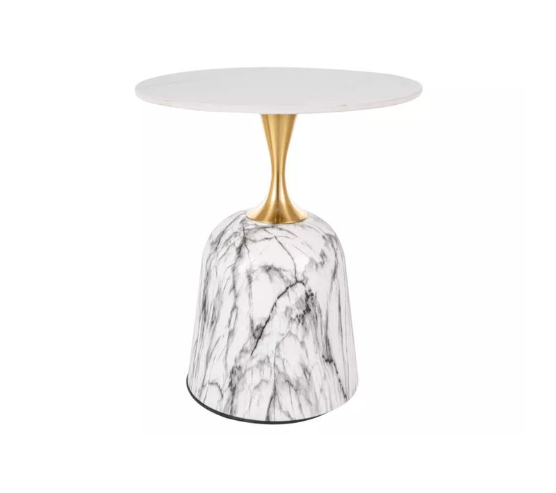 Table Basse Design Effet Marbre Blanc Et Couleur Or 50 Cm Blum