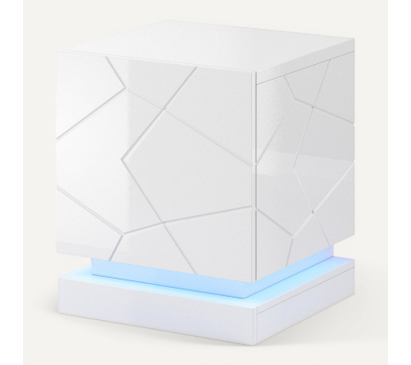 Table De Chevet X2 Design Laqué Blanc Clost - Sans LED
