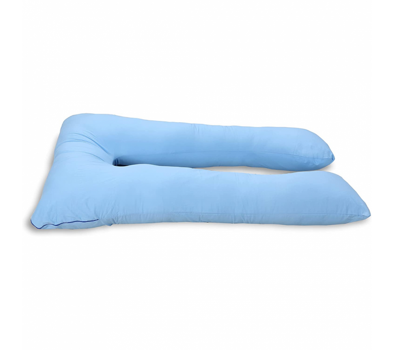 Coussin De Grossesse Déhoussable En Coton 140x80 Cm Bleu