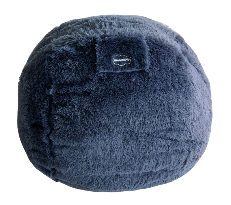Pouf Géant Déhoussable Fausse Fourrure Gris 140 Cm